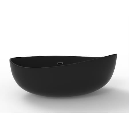 Castello Usa 71" L, 43.5" W, Black, Solid Surface CB-GM-8015-B